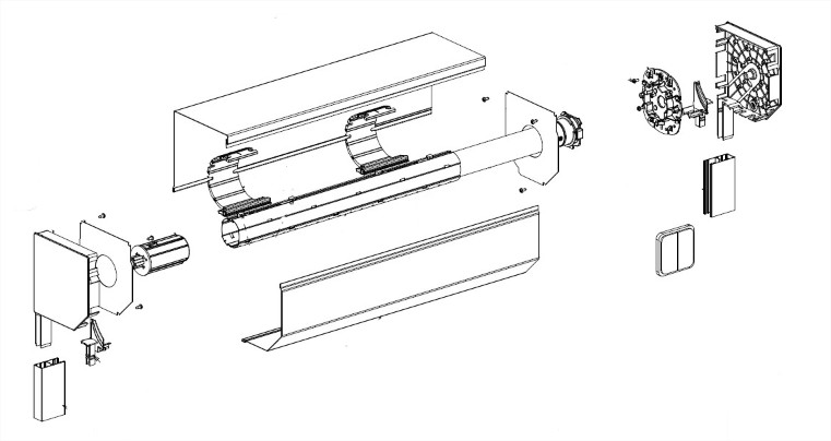 Deprat Eureko Alu Reno M Ensemble ALU rénovation manoeuvre par moteur - montage possible avec un tube de 53, 62, octo 40 et octo 60