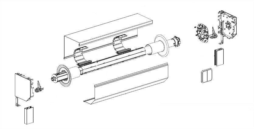 Deprat Eureko Rnovation M Ensemble manoeuvre par moteur - montage possible avec un tube de 53, 62, octo 40 et octo 60