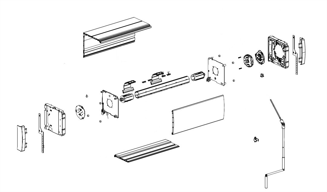Deprat Coffre Lucoroll NT Système Treuil T1004 Bloc-baie pour coffre Lucoroll, installation neuve, pour coffre taille 169, 200, 225