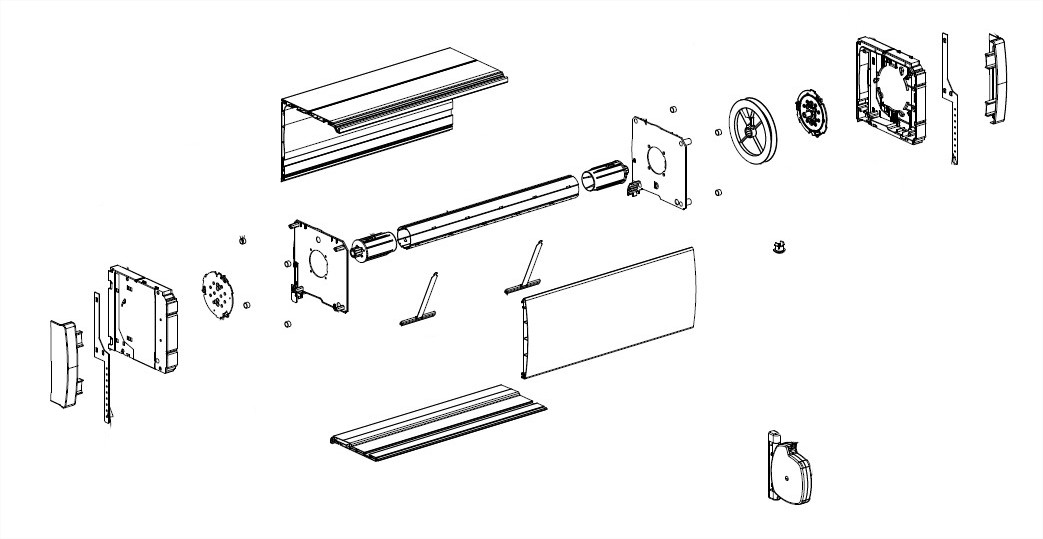 Deprat Coffre Lucoroll NS Système sangle Bloc-baie pour coffre Lucoroll, installation neuve, pour coffre taille 169, 200, 225