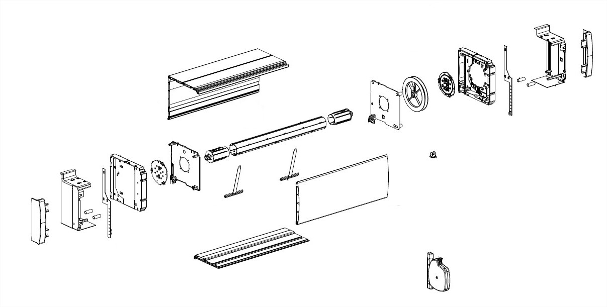 Deprat Coffre Lucoroll RS Système Sangle Bloc-baie pour coffre Lucoroll, renovation, pour coffre taille 169, 200 et 225