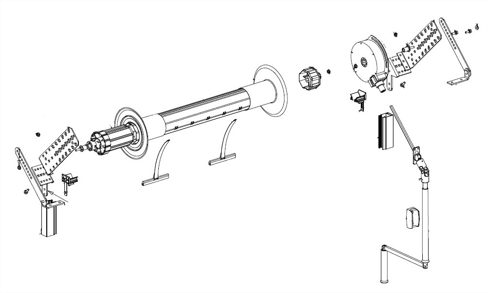 Deprat Tradideal T1003 Ensemble manoeuvre par treuil T1003 tube octo 60 installation neuve
