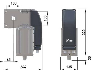 DITEC Entrematic DOD 14 Moteur DOD 14 230 VCA actionneur lectromcanique 22 RPM, usage intense, dbrayage moteur embarqu