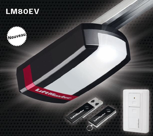 LIFTMASTER LM80EVF Kit de Motorisation LM80EVF pour porte de garage + 2 tlcommandes + BP radio + notice de pose + Garantie moteur 5 ans 