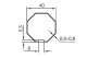 NICE 503.04000 Adaptation moteur : Tube Octogonal 40 - Era35 et Neo35