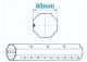 SEGEDIP TOCTO60_1200 Tube OCTO 60 : Longueur 1200 mm - idal pour la rnovation de fentre