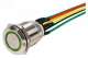 SEWOSY PB19VB_6FS  Bouton poussoir INOX 19 mm vert NO+NC 6 fils souds + gaine thermo 