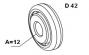 SIMU 2003455 Roulement Diamtre extrieur 42mm  billes avec trou rond - Noyau nylon noir