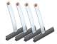 SIMU 2003354 Lot de 4 attaches pour tube octo 40 et octo 60 imbac inox lames de 8/9 mm