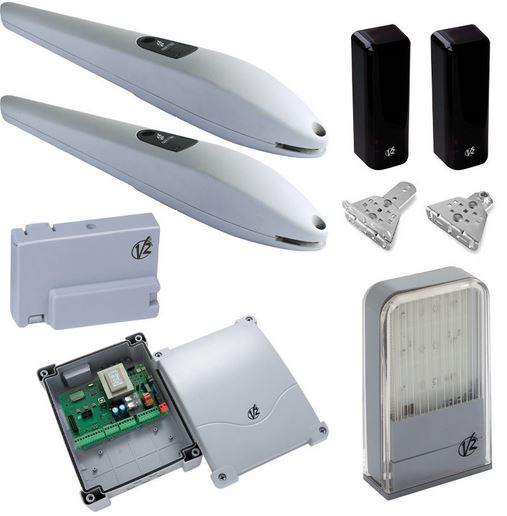 V2 elettronica 28A087 Kit complet STARK6-230V pour portails battants ayant un poids max de 750Kg avec un longueur max de 6m par vantail.