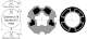 SOMFY 9410325 Adaptation Moteur : Döhner 78mm Goutte Diam 12 maxi, Roue & couronne pour moteur diamètre 50