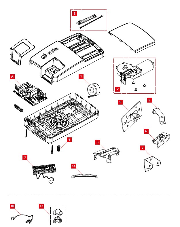 V2 elettronica 32B063 Kit ATRIS-700-868 pour portes de garage ayant une superficie de 10m2 max, fréquence 868 Mhz